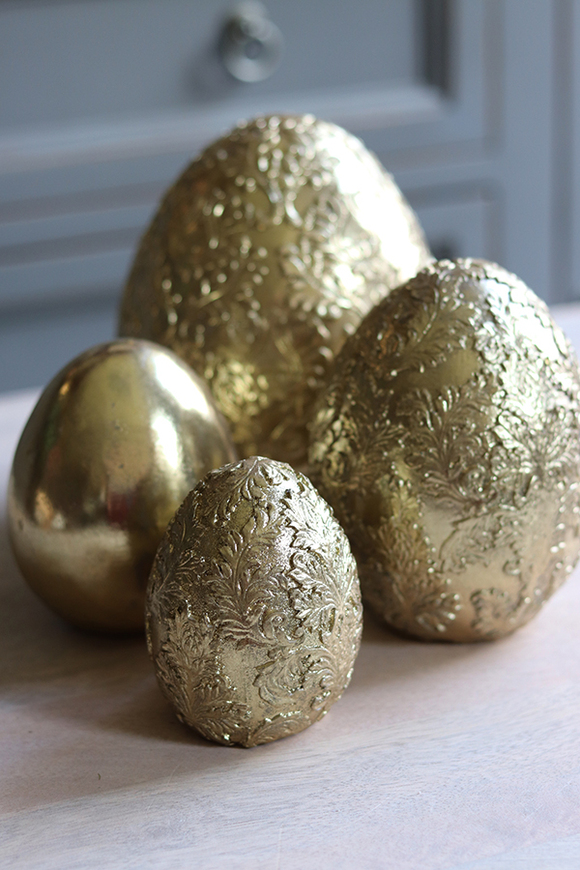Gold Easter, dekoracja wielkanocna figurka jajo, wys.15cm