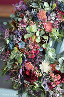 kwiatowy wianek z jagodami, Heather Bordo, wym.33cm 