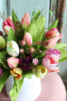 flowerbox z tulipanami, Wiosenny Szyk Modeno, wys.36cm