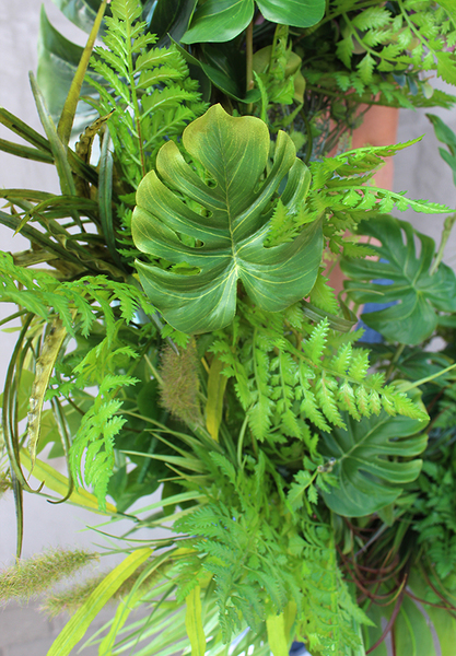 bardzo duży wianek na drzwi, Monstera Leaves, śr.95cm 