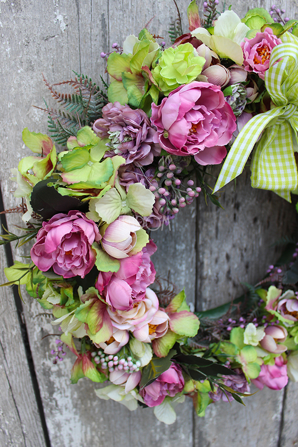 kwiatowy wianek na drzwi Makutra, śr.40cm 