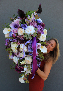 Violet Cleo, wiązanka nagrobna w fiolecie, dł.88cm