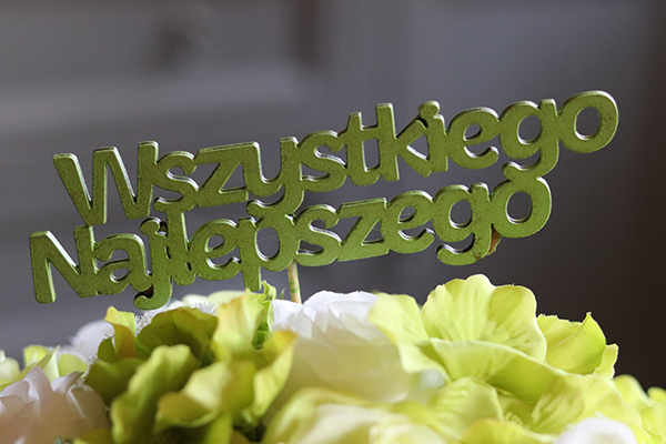 BestWishes, napis - życzenia do kompozycji, Wszystkiego Najlepszego, wym.5x17cm