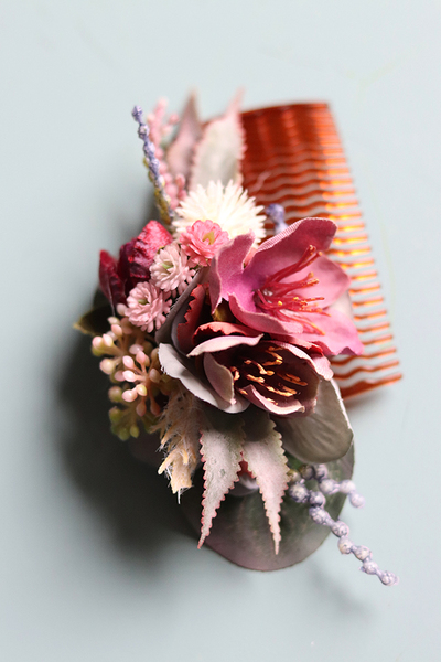 Jasmina, grzebyk do włosów z kwiatami B, wym.10cm