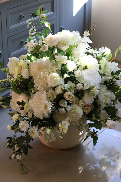 Florencja Biel kompozycja kwiatowa / bukiet, wys.100xśr.85cm 