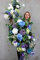 dekoracja / wiązanka nagrobna XL Niebieska, dł.100cm