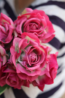 bukiet Premium, róże jak żywe, różowe, 6szt, dł.70cm