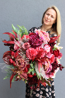 Bordolina, kompozycja kwiatowa / dekoracja nagrobna, wys.50cm