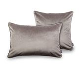 poduszka dekoracyjna welurowa, Velvetia, szary ciepły, wym.40x60cm