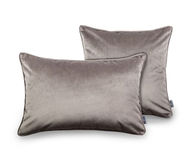 poduszka dekoracyjna welurowa, Velvetia, szary ciepły, wym.40x60cm