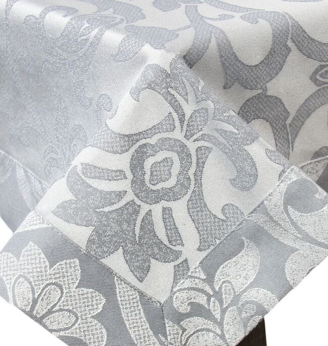 Evelina, elegancki obrus, szary, wym.140x300cm