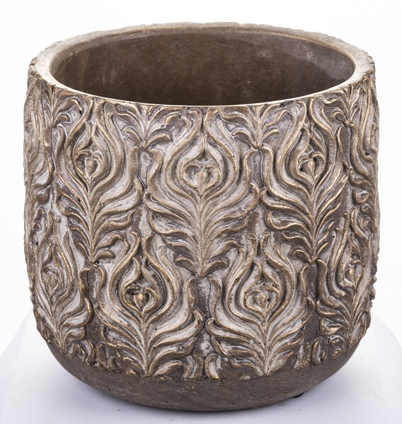 dekoracyjna złota osłonka / doniczka, Dominium, wym.17x17cm