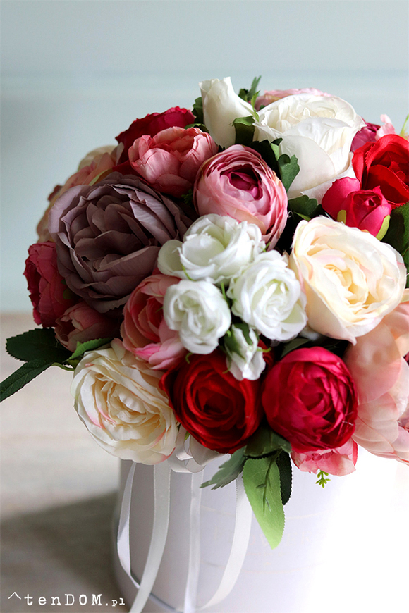 bogaty flowerbox z różami, Olianna, wys.35cm