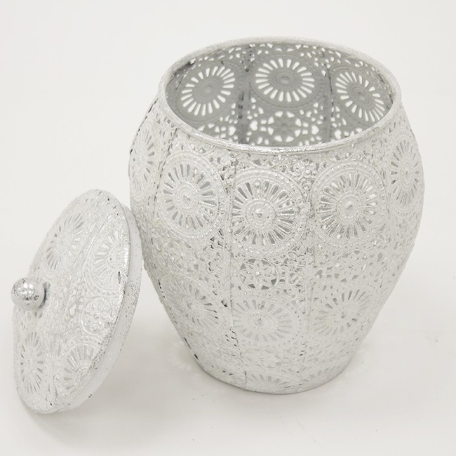 ażurowy pojemnik, Indie Silver, wym.16.5x13cm