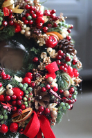 Rodzinne Święta, bożonarodzeniowy wianek na drzwi stroik na stół, śr.48cm