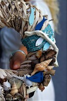 Ławica, marynistyczny wianek na drzwi z rybami, śr.28cm