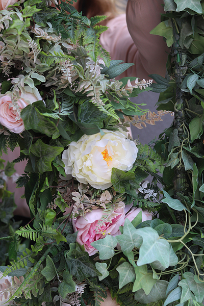 Eligia Grey, wypożyczenie girlandy z wysokiej jakości sztucznych kwiatów, dł.100cm 