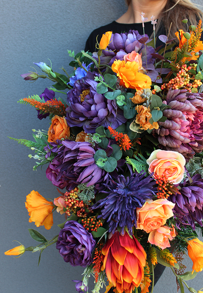 Bento, barwna kompozycja / wiązanka nagrobna, dł.75cm 