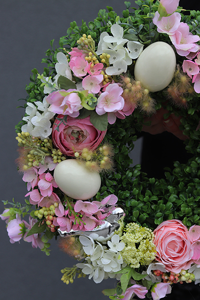 Gerrano, elegancki wielkanocny wianek z zawieszką z jajeczkami, śr.35cm