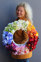 bardzo duży przepiękny wieniec / wianek Rainbow 2, śr.45cm