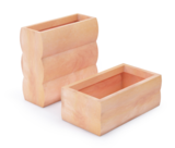 Nyx, nowoczesna donica (kolor terakota), wysoka z półką, wys.70x70x25cm