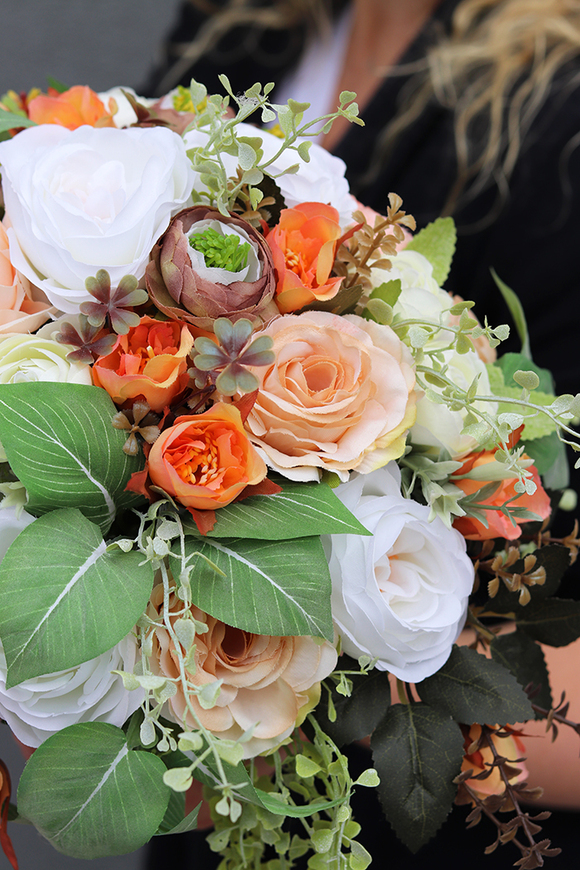 Supreme, kompozycja kwiatowa / bukiet, w lustrzanej donicy, wys.30cm