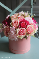 flowerbox w różu, Malinowa Słodycz, wys.28cm