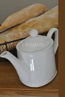 OD RĘKI Parma, dzbanek porcelanowy imbryk biały, wym.21.74x10.7x15.8cm