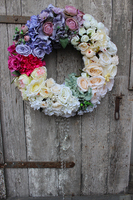 Kryształowy, mięsisty wianek na drzwi, śr.50cm