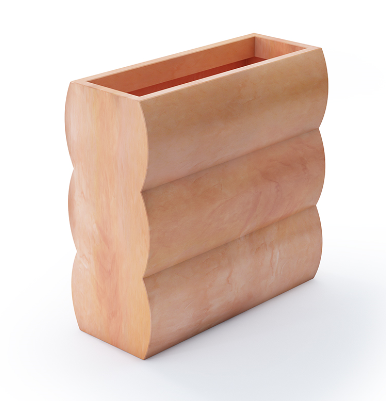 Nyx, nowoczesna donica (kolor terakota), wysoka z półką, wys.70x70x25cm