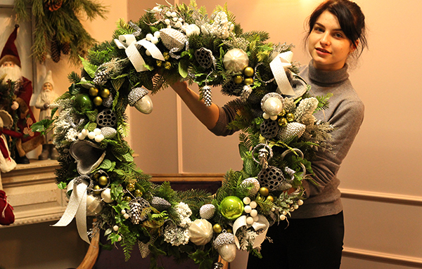 bożonarodzeniowy wianek do podwieszenia, Crista, śr.80cm