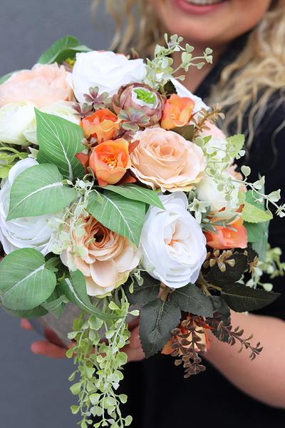 Supreme, kompozycja kwiatowa / bukiet, w lustrzanej donicy, wys.30cm