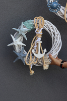 Kotwica & Rozgwiazdy, marynistyczny wianek do powieszenia na drzwiach, śr.38cm