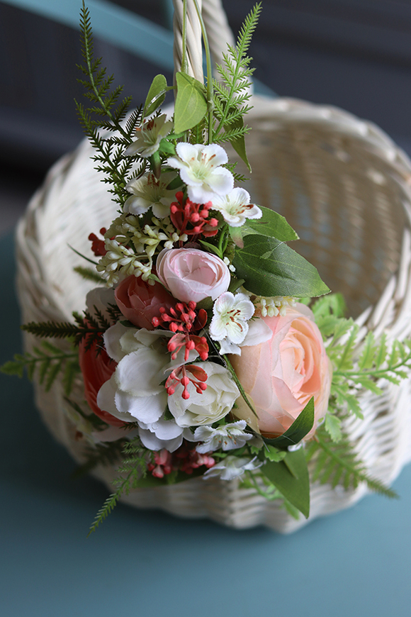 dekorowany koszyczek wielkanocny, Trulla Creme, wys.25cm