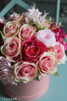 flowerbox w różu, Malinowa Słodycz, wys.28cm