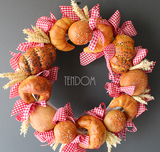 oryginalny wianek na drzwi Pieczywo śr.38cm