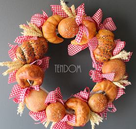 oryginalny wianek na drzwi Pieczywo śr.38cm