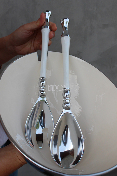 aluminiowe łyżki do sałaty White, dł.31cm