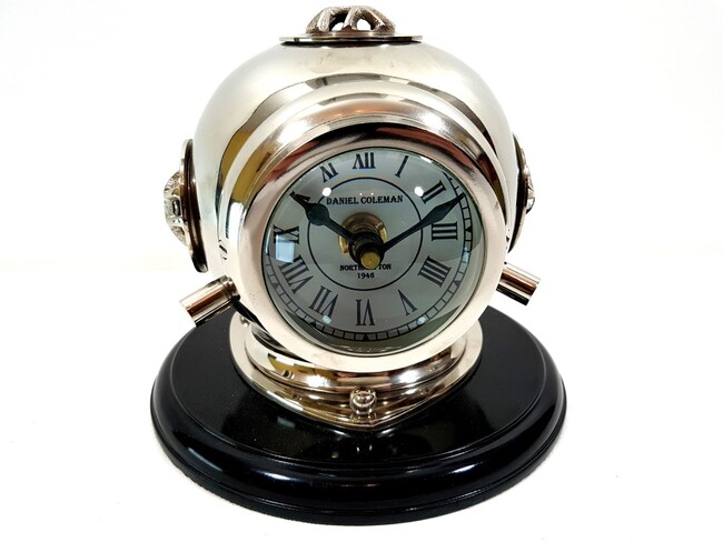 hełm nurka, stylowy zegar na prezent dla mężczyzny, Sea B, wym.20x20x17cm