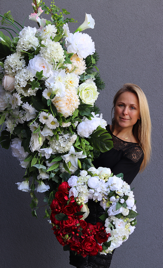 bardzo duża wiązanka nagrobna, Bizancjum XXL, dł.115cm 