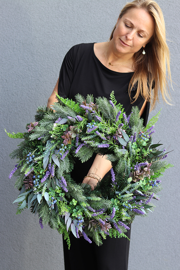 Duży wianek z wrzosem