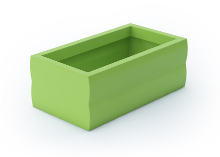 Nyx, nowoczesna limonkowa donica, niska, wys.30x43x80cm