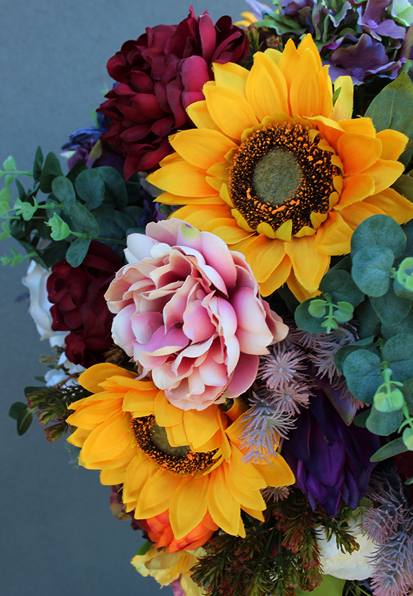 Jesień, duża kompozycja / wiązanka nagrobna, dł.100cm