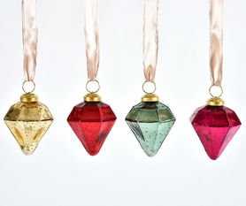 Bosco Kryształ, bombka różowy kryształ 7x9cm, kpl.6szt