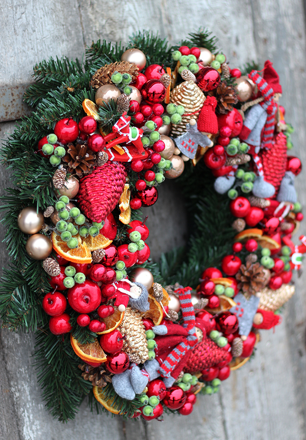 Urokliwa Wigilia, dekoracyjny wianek, śr.45cm