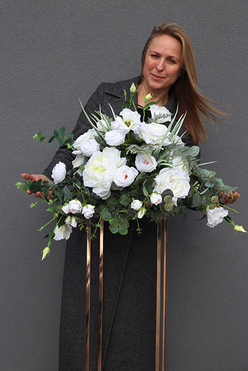 dekoracja Weselna Kompozycja na postument, wys.40cm