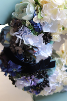 Blue Garden, bardzo bogaty wianek z hortensji, śr.48cm