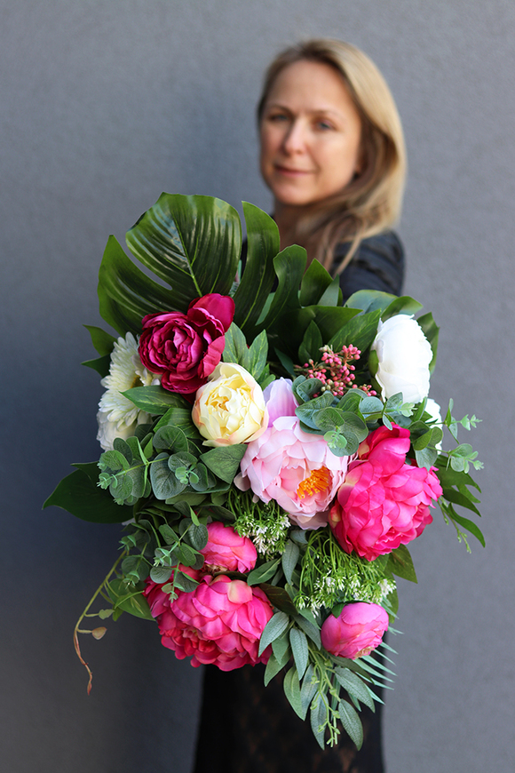 Monstera, komplet dekoracji nagrobnych, bukiet + wiązanka 