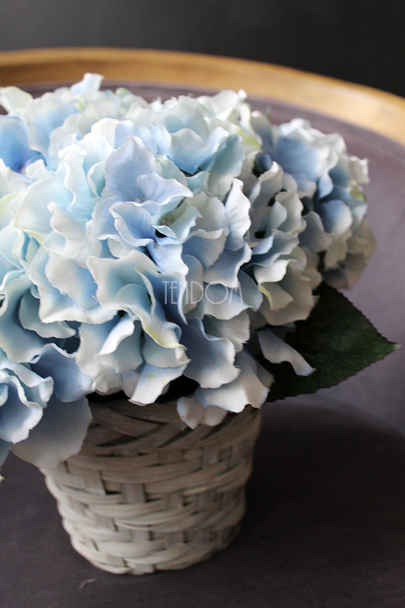 kosz z kwiatami Romantyczna Hortensja 28x28cm