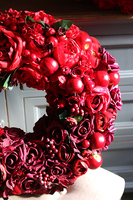 czerwono - bordowy wianek Czerwień, śr.43cm 